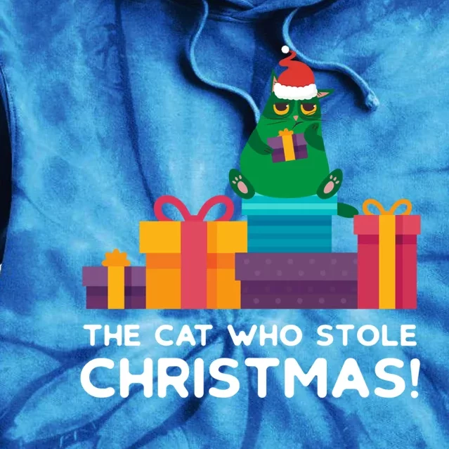 The Cat Who Stole Christmas Funny Xmas Kitten Feline Meaningful Gift Tie Dye Hoodie