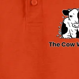 The Cow Whisperer Cute Black And White Resting Cow Dry Zone Grid Performance Polo