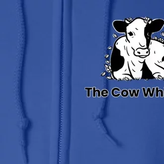 The Cow Whisperer Cute Black And White Resting Cow Full Zip Hoodie