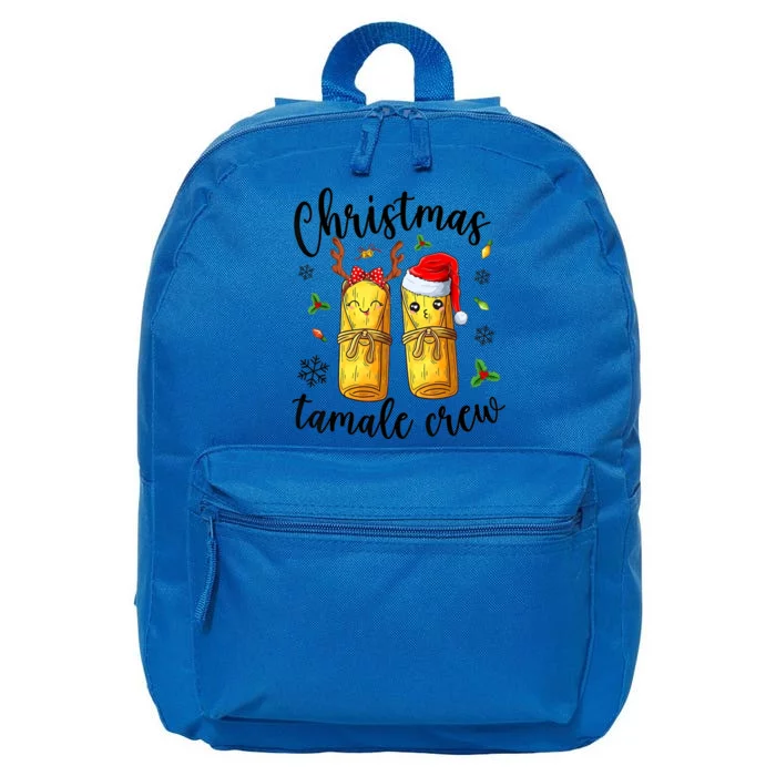 Tamale Crew With Santa Hat Funny Mexican Christmas 16 in Basic Backpack