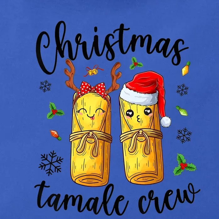 Tamale Crew With Santa Hat Funny Mexican Christmas Zip Tote Bag