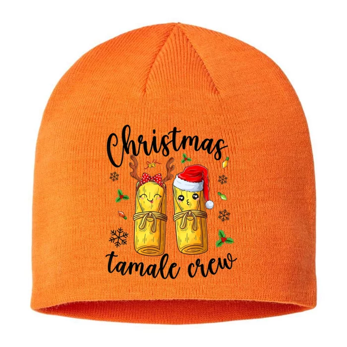 Tamale Crew With Santa Hat Funny Mexican Christmas 8 1/2in Sustainable Knit Beanie