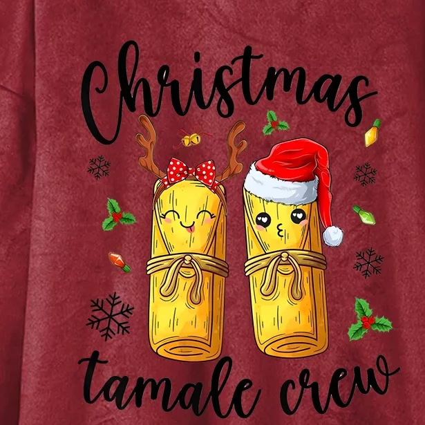 Tamale Crew With Santa Hat Funny Mexican Christmas Hooded Wearable Blanket