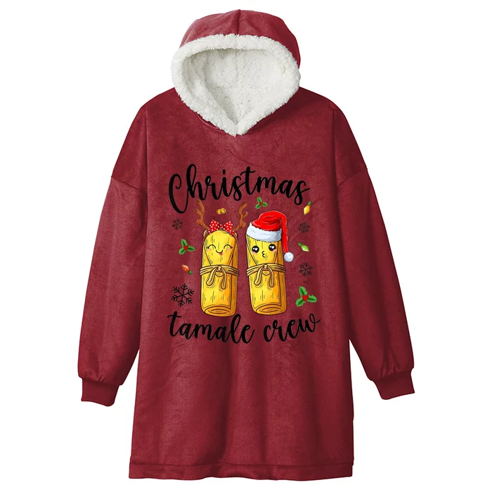 Tamale Crew With Santa Hat Funny Mexican Christmas Hooded Wearable Blanket