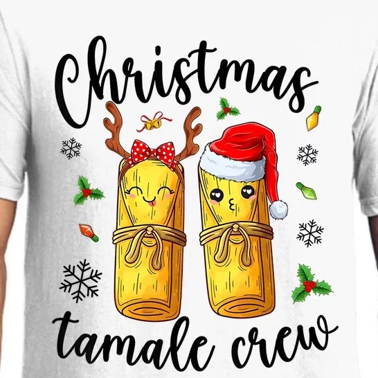 Tamale Crew With Santa Hat Funny Mexican Christmas Pajama Set