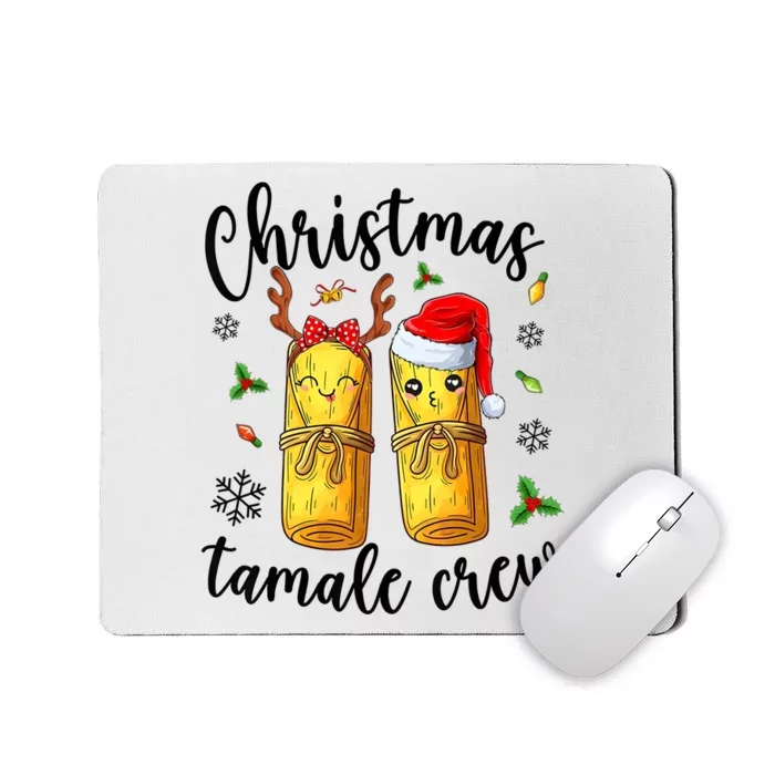 Tamale Crew With Santa Hat Funny Mexican Christmas Mousepad