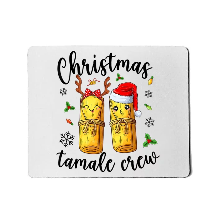 Tamale Crew With Santa Hat Funny Mexican Christmas Mousepad