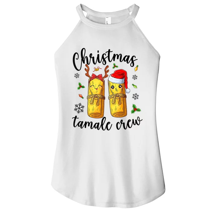 Tamale Crew With Santa Hat Funny Mexican Christmas Women’s Perfect Tri Rocker Tank