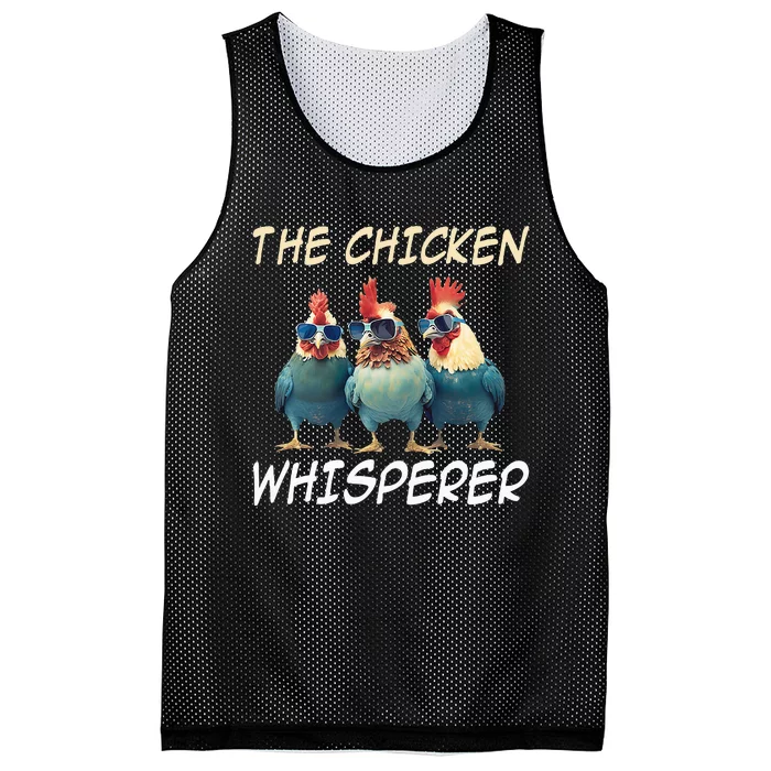 The Chicken Whisperer Retro Vintage Funny Chicken Farmer Mesh Reversible Basketball Jersey Tank