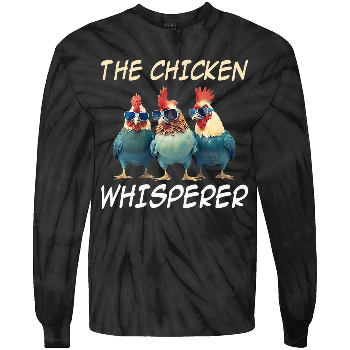 The Chicken Whisperer Retro Vintage Funny Chicken Farmer Tie-Dye Long Sleeve Shirt