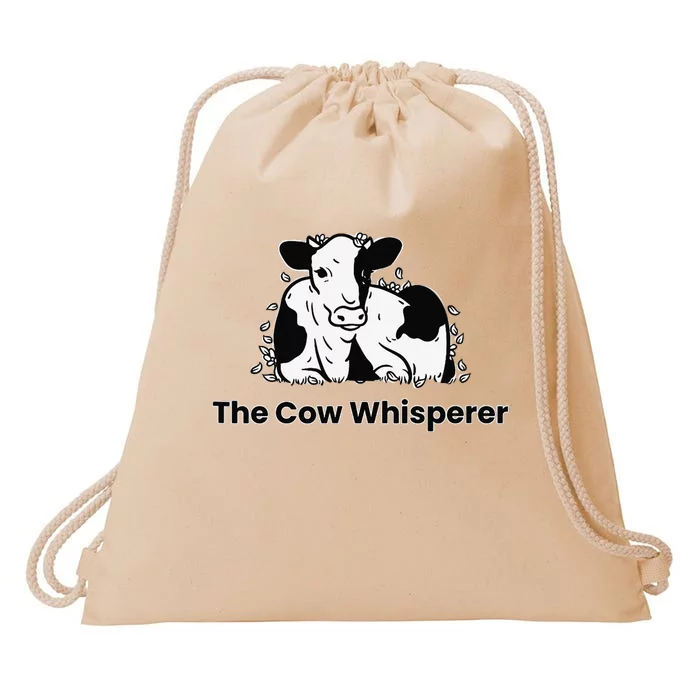 The Cow Whisperer Cute Cattle Farmer Rancher Cow Drawstring Bag