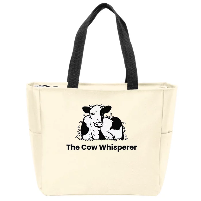 The Cow Whisperer Cute Cattle Farmer Rancher Cow Zip Tote Bag