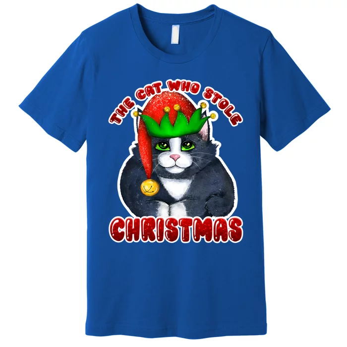 The Cat Who Stole Christmas Cat Merry Catmas Cool Gift Premium T-Shirt