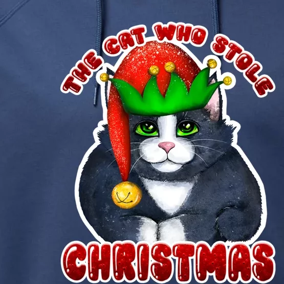 The Cat Who Stole Christmas Cat Merry Catmas Cool Gift Performance Fleece Hoodie