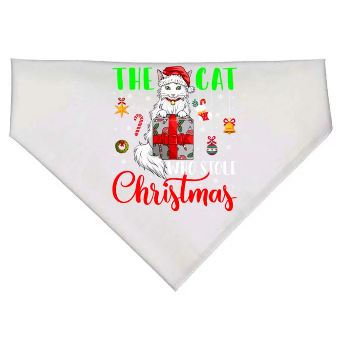 The Cat Who Stole Christmas Funny Christmas Santa Cat Lover Meaningful Gift USA-Made Doggie Bandana