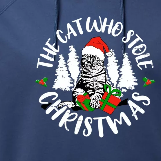 The Cat Who Stole Christmas Gift Performance Fleece Hoodie