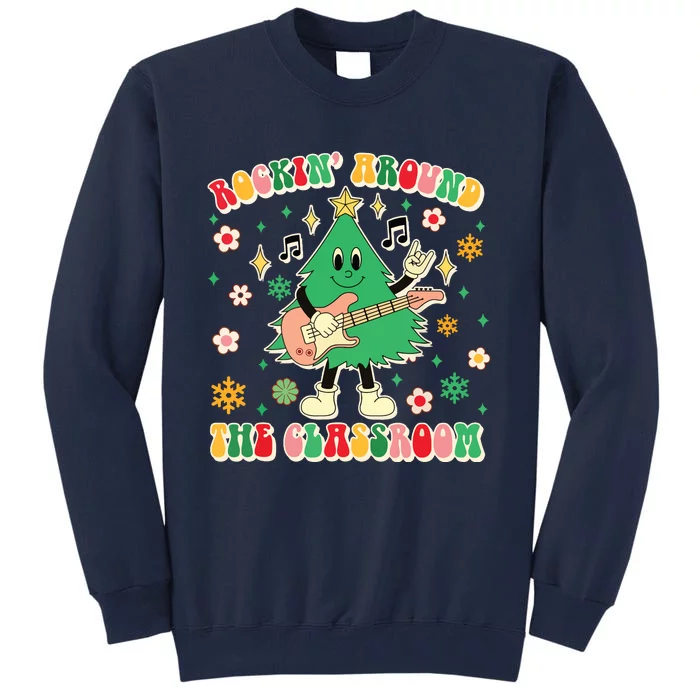 Teacher Christmas Xmas Vibes Tall Sweatshirt