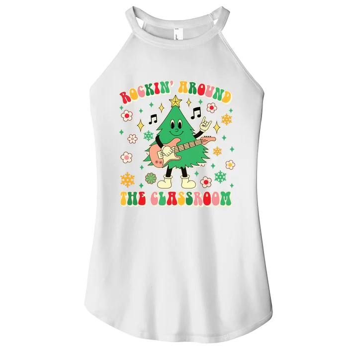 Teacher Christmas Xmas Vibes Women’s Perfect Tri Rocker Tank