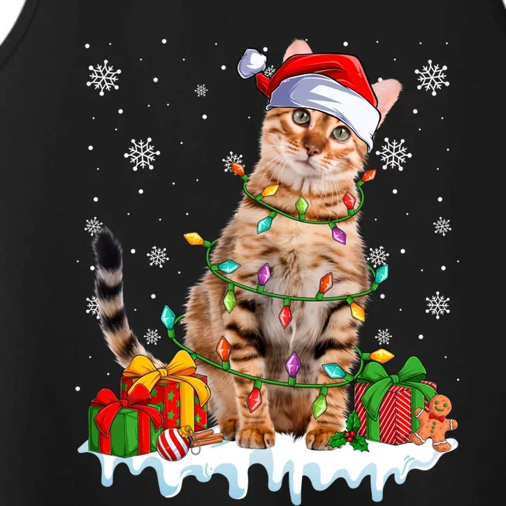 Toyger Cat Xmas Light Christmas Kitten Lover Great Gift Performance Tank