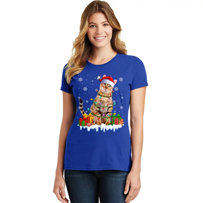 Toyger Cat Xmas Light Christmas Kitten Lover Great Gift Women's T-Shirt