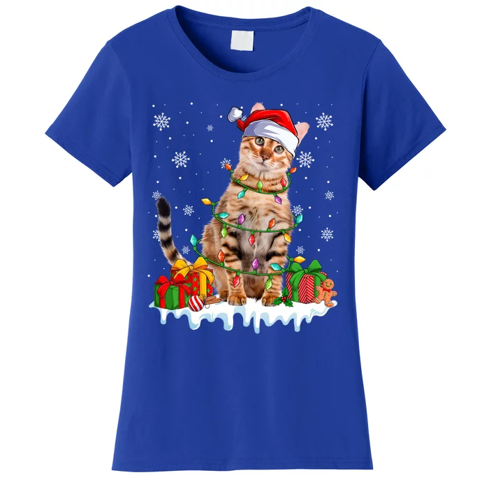 Toyger Cat Xmas Light Christmas Kitten Lover Great Gift Women's T-Shirt