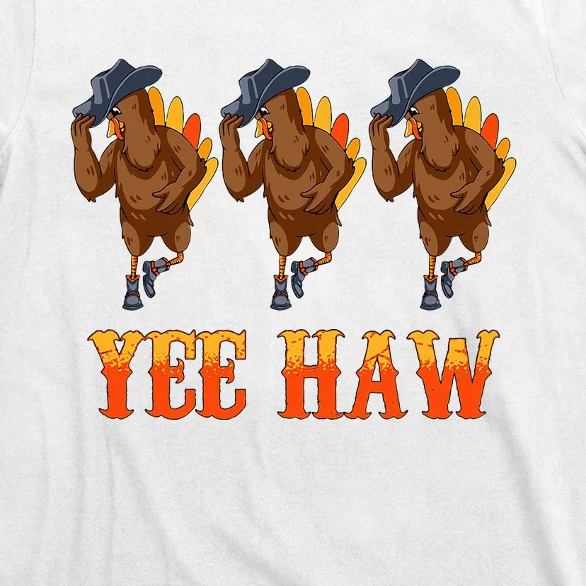 Turkey Cowboy Yeehaw Thanksgiving Day Rodeo Western Cowgirl T-Shirt