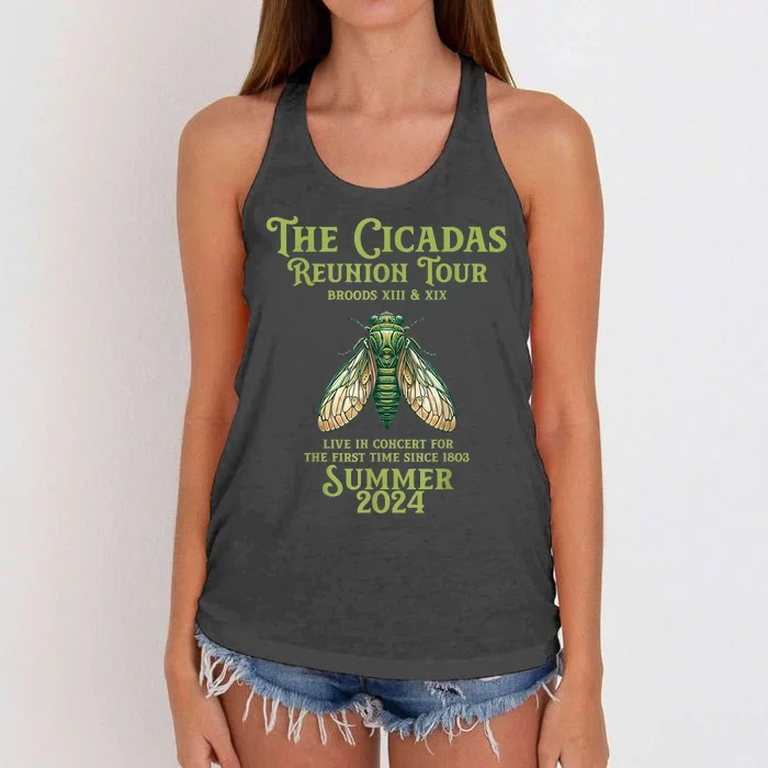 The Cicada Year Reunion U.S Entomology Cicada 2024 Women's Knotted Racerback Tank