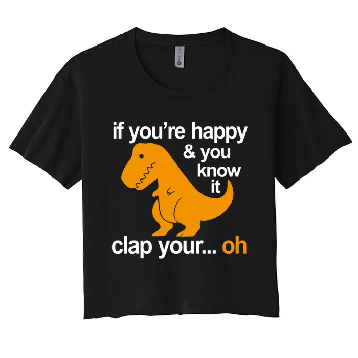 Trex Clap Your Hands Women's Crop Top Tee