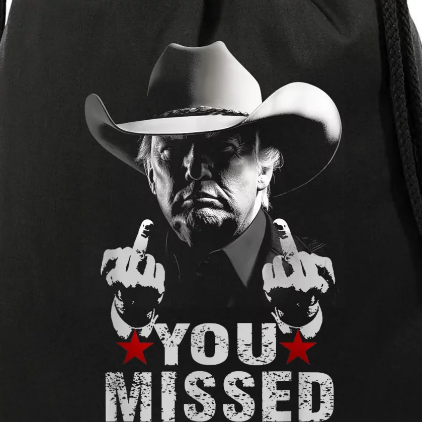 Trump Cowboy You Missed Drawstring Bag