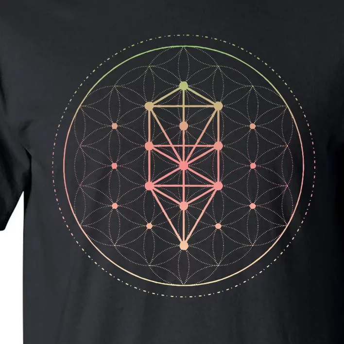 Trippy Cool Yoga Sacred Geometry Geometric Repeating Circles Tall T-Shirt