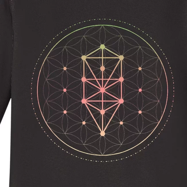 Trippy Cool Yoga Sacred Geometry Geometric Repeating Circles Baby Long Sleeve Bodysuit