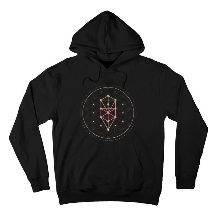 Trippy Cool Yoga Sacred Geometry Geometric Repeating Circles Tall Hoodie