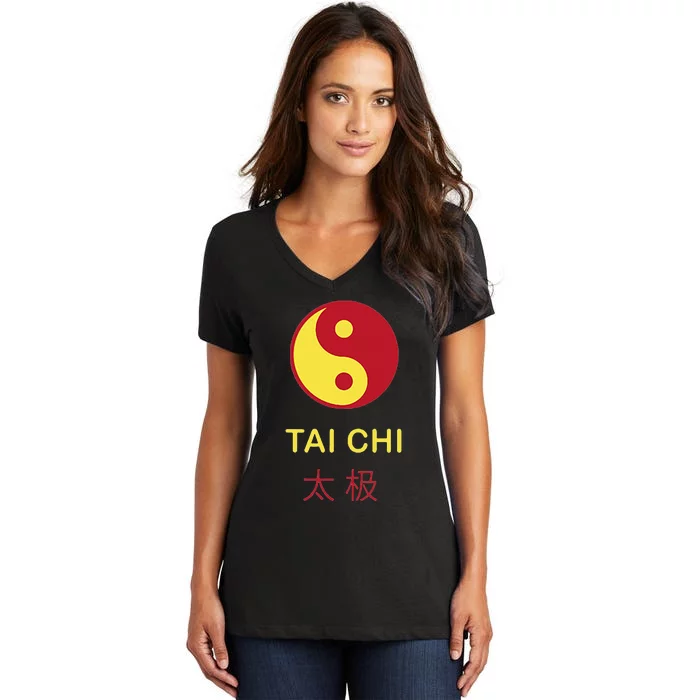 Tai Chi Yin Yang Women's V-Neck T-Shirt