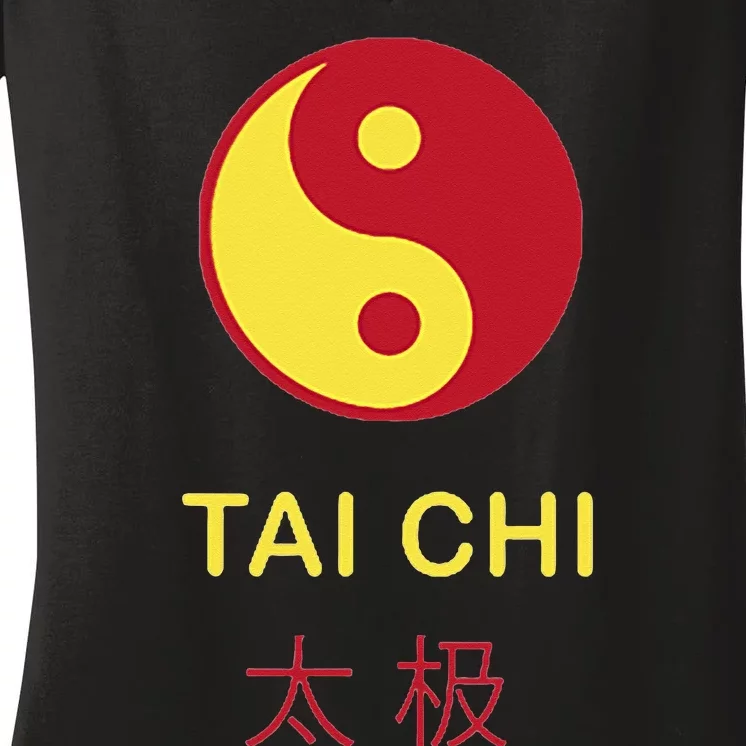 Tai Chi Yin Yang Women's V-Neck T-Shirt