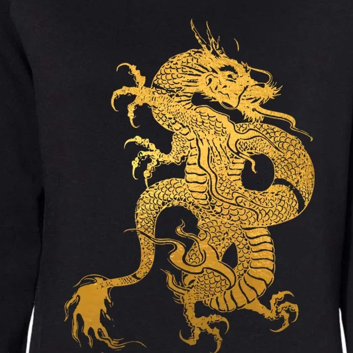 Traditional Chinese Yellow Dragon Tribal Womens California Wash Sweatshirt