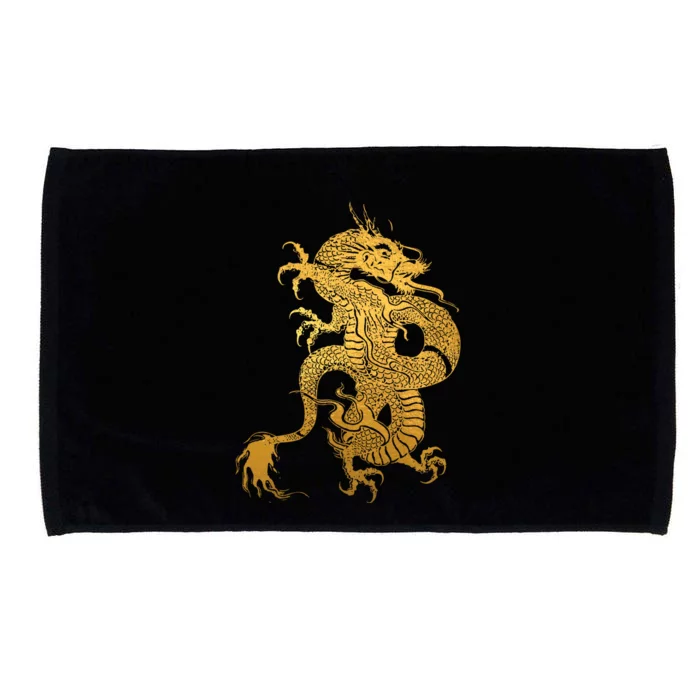 Traditional Chinese Yellow Dragon Tribal Microfiber Hand Towel