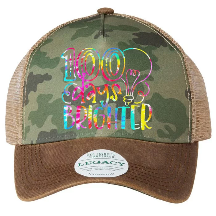 Tie Dye 100 Days Brighter Student Happy 100th Day Of School Legacy Tie Dye Trucker Hat