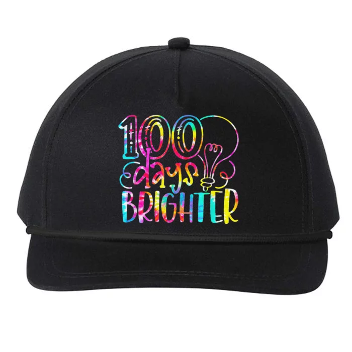 Tie Dye 100 Days Brighter Student Happy 100th Day Of School Snapback Five-Panel Rope Hat