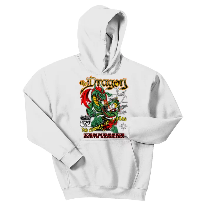 The Dragon 129 Tn And Nc Usa 318 Curves 11 Miles Kids Hoodie