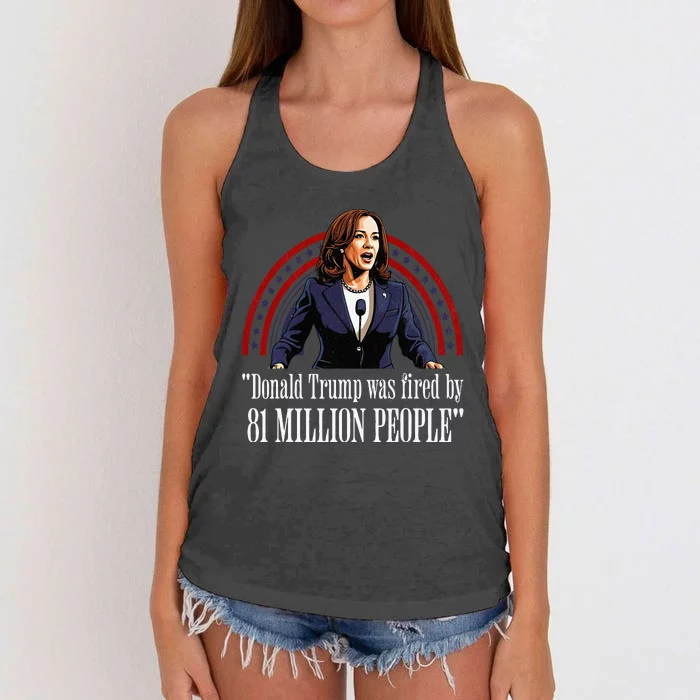 Trump Debate 2024 Pro Harris 81 Million People Women's Knotted Racerback Tank