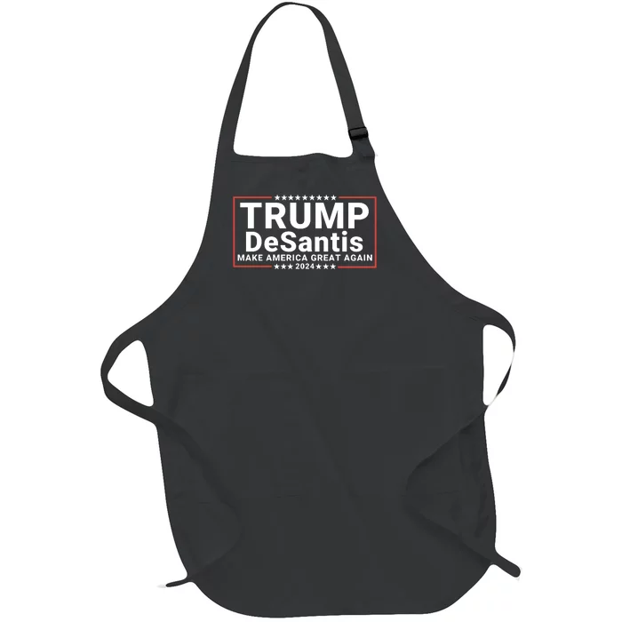 Trump Desantis 24 Donald Trump Ron Desantis Election 2024 Full-Length Apron With Pocket