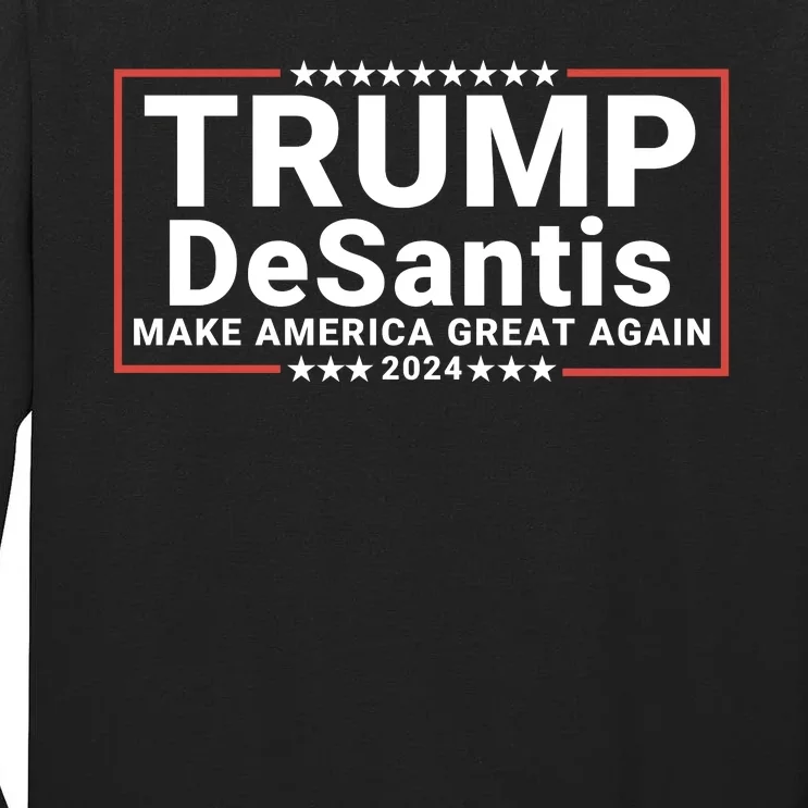 Trump Desantis 24 Donald Trump Ron Desantis Election 2024 Tall Long Sleeve T-Shirt