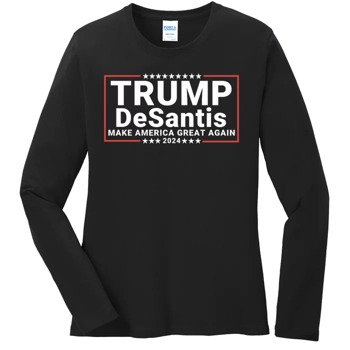 Trump Desantis 24 Donald Trump Ron Desantis Election 2024 Ladies Long Sleeve Shirt