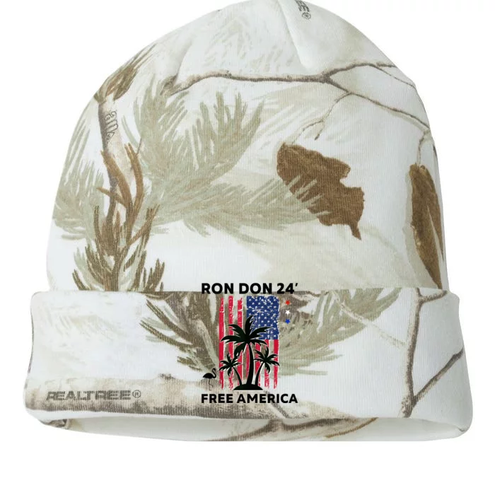 Trump DeSantis 2024 Ron Don 24 American Flag Flamingo Stars Kati - 12in Camo Beanie