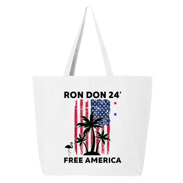 Trump DeSantis 2024 Ron Don 24 American Flag Flamingo Stars 25L Jumbo Tote