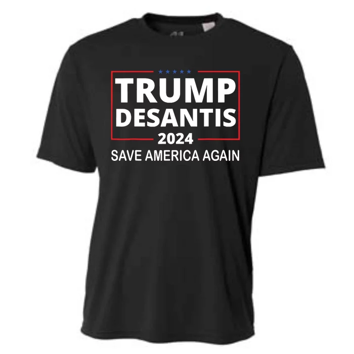 Trump Desantis 2024 Save America Again Republican Election Cooling Performance Crew T-Shirt