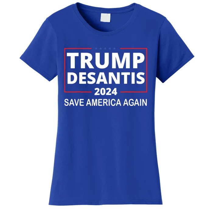 Trump Desantis 2024 Save America Again Republican Election Women's T-Shirt