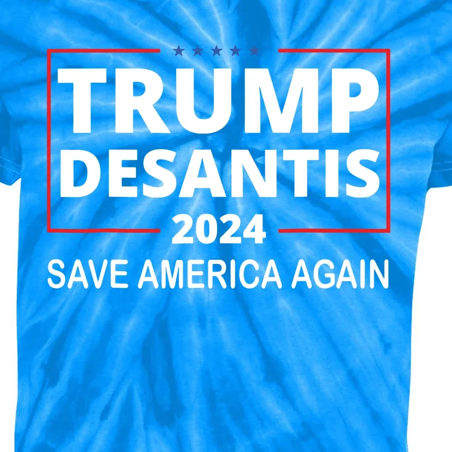 Trump Desantis 2024 Save America Again Republican Election Kids Tie-Dye T-Shirt