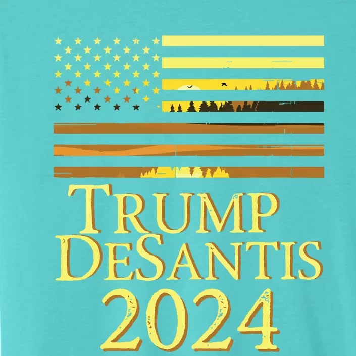 Trump Desantis 2024 American Flag Vintage Distressed Sunset ChromaSoft Performance T-Shirt