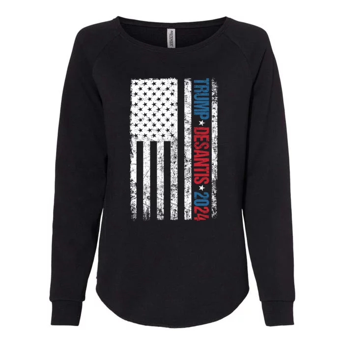 Trump Desantis 2024 American Flag Womens California Wash Sweatshirt